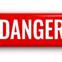 Danger Alert Red Button Isolated on White Danger Alert Red Button Isolated on White
