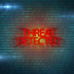 Red threats detected sign Red threats detected sign