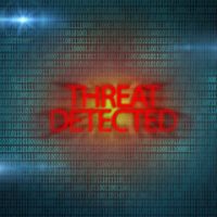 Red threats detected sign Red threats detected sign