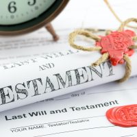 Rolled up scroll of last will and testament fastened with hemp rope, Rolled up scroll of last will and testament fastened with hemp rope,